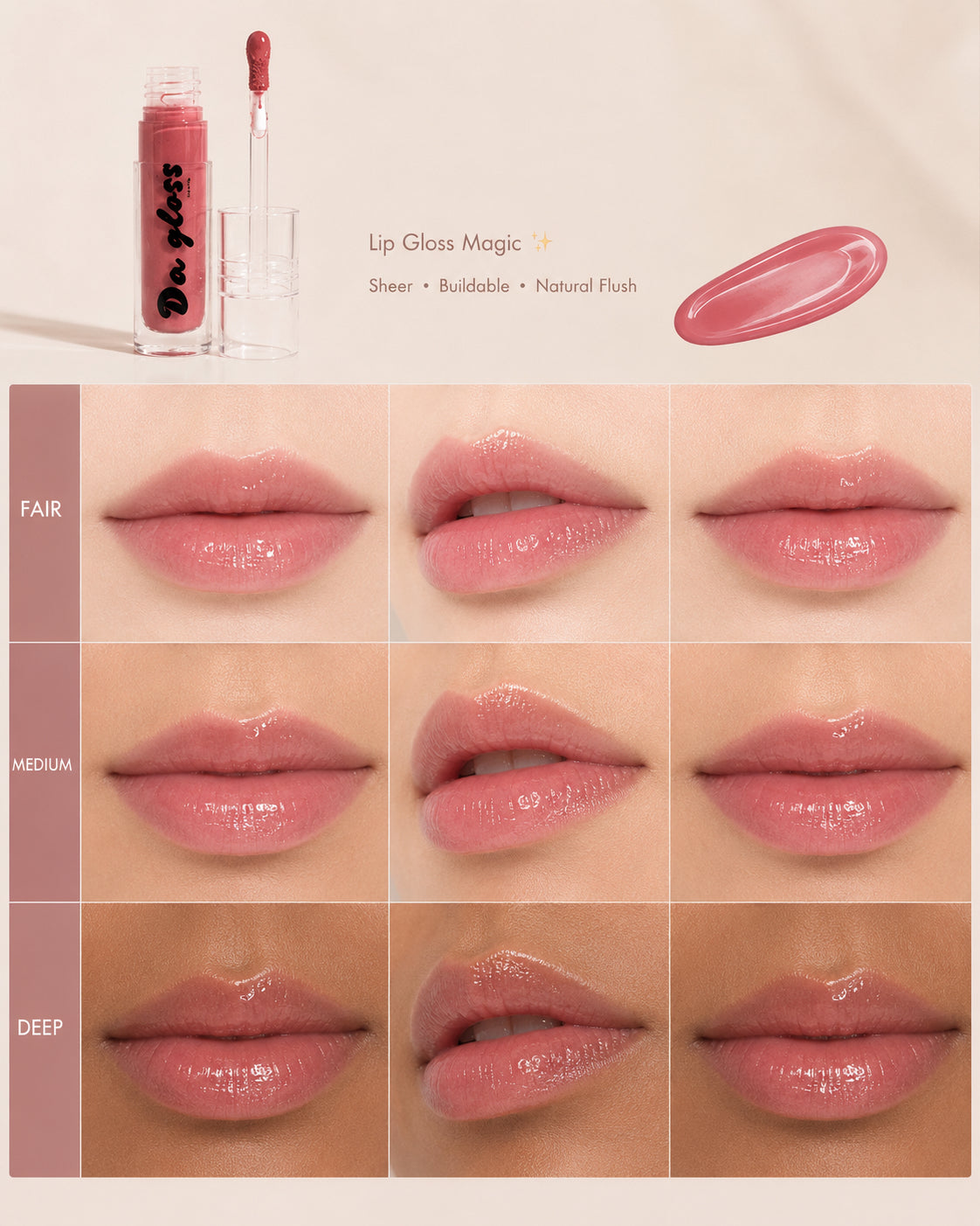 Rosy nude lipgloss